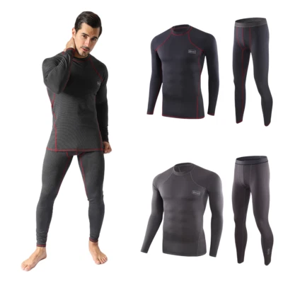 Thermal Underwear Shirt Pant Set for Men Long Johns - Winter Clothes Base Layer - Image 1 of 4