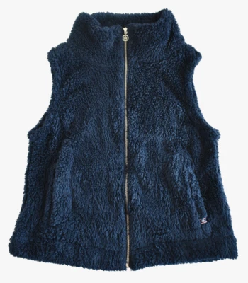 Nuevo TOMMY HILFIGER Azul Marino PIEL SINTÉTICA SHERPA Tela Mujer Chaleco Chaqueta Sin Mangas M Foto 1 de 4