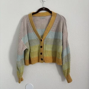Urban Outfitters Women's Size Small Multicolor Cropped Cardigan Sweater - Picture 1 of 4
