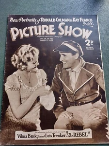Vintage PICTURE SHOW Magazine 7th OCTOBER 1933 Vilma Banky Luis Trenker Q502 - Picture 1 of 13