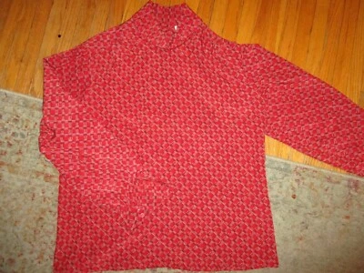 vtg PENDLETON COUNTRY SOPHISTICATES BLOUSE Red Polyester Top Shirt 70s 80s  - Image 1 of 4