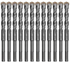 12 Pezzi 5/8" x 6" SDS Plus Punta Trapano Punta in Carburo per Muratura Pietra Roccia - Foto 1 di 7