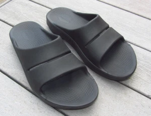 OOFOS OOahh Sport Flex Slide Recovery Sandals Black Men's 11 Women's 13 EX-Cond. - Picture 1 of 9
