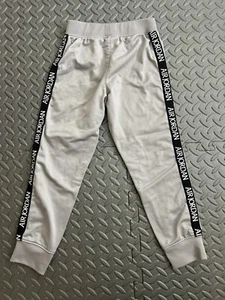 Nike Air Jordan Boys 5-8yrs Old Gray Black Track Pants Air Jordan Lettering Side - Picture 1 of 5