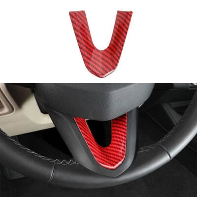 Cubierta tipo U del volante de fibra de carbono rojo ABS para Cadillac CT4 CT4-V 20-2025 Foto 1 de 4