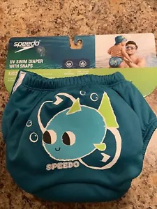 SPEEDO UV Swim Diaper With Snaps Size Small 6 Months Teal Shark Boys - Picture 1 of 2