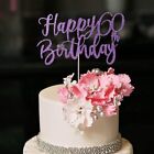 60th Handmade Glitter Birthday Cake Topper - Cheers to 60th Cake Decor in Purple