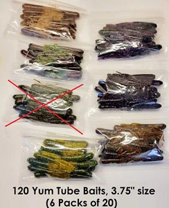 Salt Tube Bait Bass Lure Fishing Soft Plastic Yum Tubes Craw Worm Jig Bulk Lot - Picture 1 of 24
