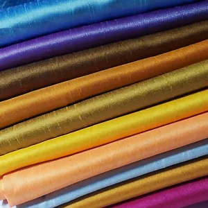 LUXURY FAUX SILK POLY DUPIONI FABRIC 58" BY THE YARD -60 COLORS - Picture 1 of 367