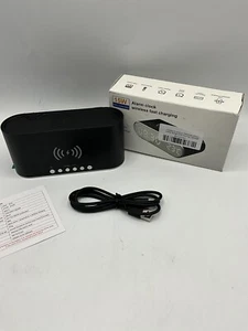 Digital Alarm Clock with Wireless Charging, 15W Fast Wireless Charger W/temp - Picture 1 of 4