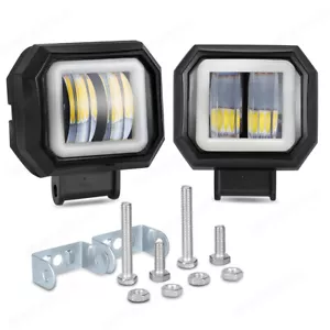 Barra de luces LED de trabajo 2x 3 pulgadas vainas halo DRL lámpara punto antiniebla conducción todoterreno ATV 4x4 - Imagen 1 de 23