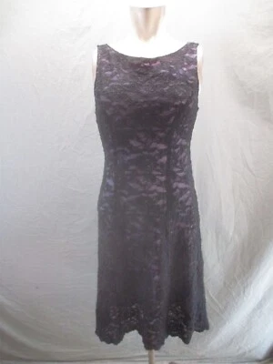 MICA Size 6 Womens Lace Lined Scoop Back Sleeveless Cocktail A-Line Dress 141 - Image 1 of 4