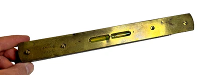 Antique Brass & Wood Pocket Level “Warranted Correct” E.W. Quirk Stamp 1880-1910 - Image 1 of 4