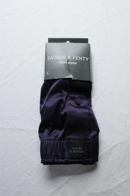 Savage x Fenty Men's Satin Button Closure Boxers CN6 Twilight Purple Large NWT - Image 1 of 4