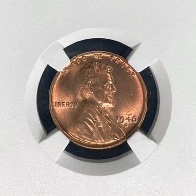 1946-D LINCOLN WHEAT CENT ~ NGC MS 65 RD ~BEAUTIFUL COIN~REF#98-225 - Image 1 of 4