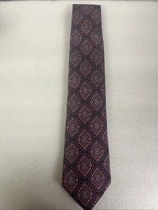 Jos a Bank Signature Collection Mens Silk Necktie Designer Red/Blue 58 3 1/2 - Picture 1 of 4