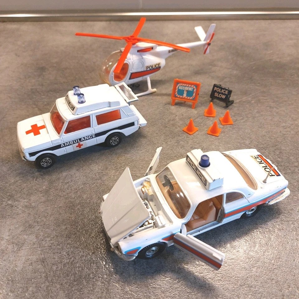 CORGI Emergency SET #20 POLICE JAGUAR + RANGE ROVER VIGILANT + HELICOPTER HUGHES - Immagine 1 di 4