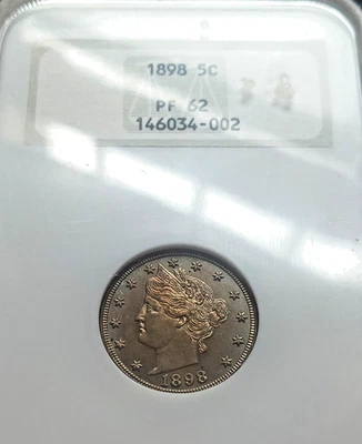 1898 LIBERTY V NICKEL NGC PROOF 62 VERY SHARP - Image 1 of 4