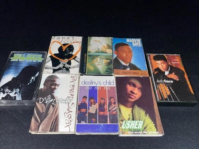 Beyonce w/ Destiny's Child D'Angelo Usher Marvin Gaye 8 tape lot Brown Sugar no - Image 1 of 4