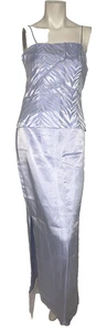 Vintage BYER TOO! Lavender Satin 2-Piece Skirt & Spaghetti Strap Top Sz 9 NWT - Picture 1 of 8