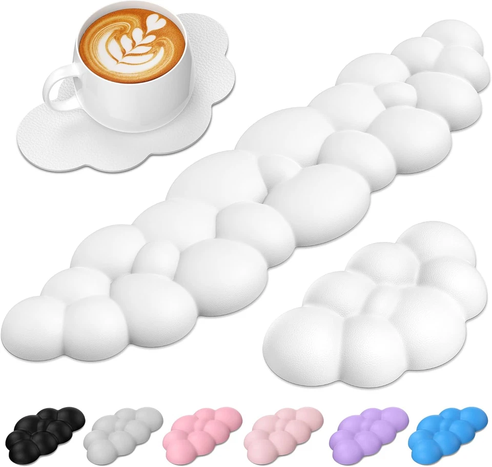 Cloud Wrist Rest Set, Ergonomic Keyboard Wrist Rest and Mouse Pad with Wrist Sup - Image 1 of 4