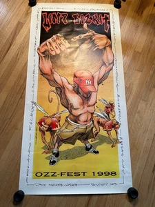 Vintage Derek Hess Limp Bizkit Ozzfest 1998 Tour Poster 58x29' Nu-Metal Fred Durst - Bild 1 von 13