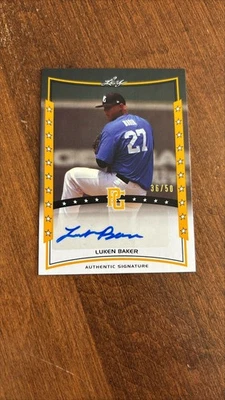 Luken Baker 2014 Leaf Perfect Game Gold Auto A-LB1 Cardinals Dodgers TCU /50 - Image 1 of 2