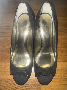 TOUCH OF NINA TAGLIA 8,5 DONNA NERO PAILLETTES TACCO PUNTA APERTA - Foto 1 di 5