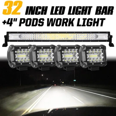 for Toyota Tacoma 2005-2020 Roof 52" 720W LED Light Bar Combo Beam With Wire Kit - Image 1 of 4