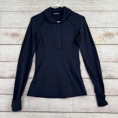 Sudadera Pullover Lululemon Think Fast Para Mujer Talla 6 Azul/Negro Rayas Foto 1 de 4