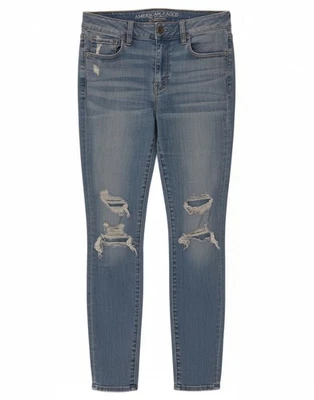 AMERICAN EAGLE Womens Distressed Skinny Jeans UK 10 Small W27 L29 Blue DY16 - Image 1 of 4