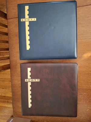 2 álbumes de portadas Scott primer día con 50 páginas en total granate y azul Foto 1 de 3