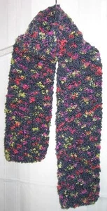 New Handmade Knitted Boucle Mohair Licorice Color Scarf - Picture 1 of 1