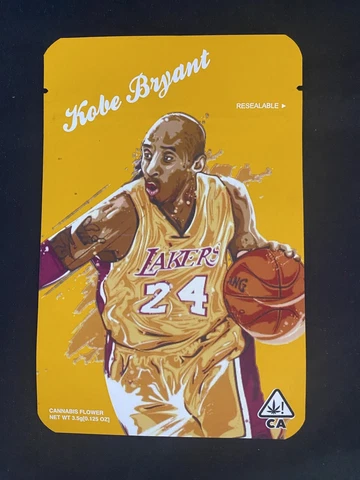 KOBE BRYANT OG Resealable 3.5 g bag Cannabis Flower bags EMPTY Collectable Cover