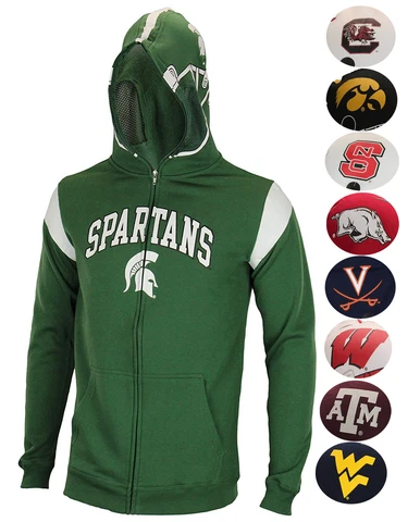 Outerstuff NCAA Youth Full Zip Helmet Masked Hoodie, Team Options Cover