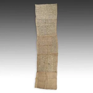 FALDA DE BAILE TCAKA CUBA TEJIDA RAFIA REPÚBLICA DEMOCRÁTICA CONGO ÁFRICA CENTRAL  - Imagen 1 de 6