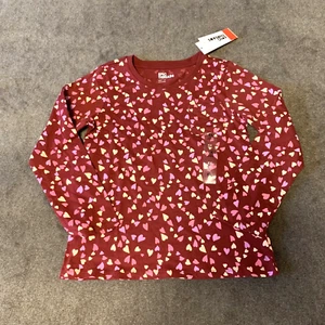 Epic Threads Little Girls Heart Printed Long-Sleeve Pocket T-Shirt Valentines 6X - Picture 1 of 4
