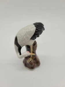 Antique Chinese porcelain little figurine Crain Or Stork bird . Marked Bottom - Picture 1 of 5