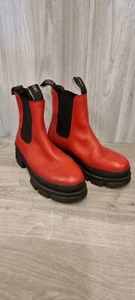 Last Studio Red Chunky Chelsea Boots Ankle Uk 3.5. Eur 36 - Picture 1 of 12