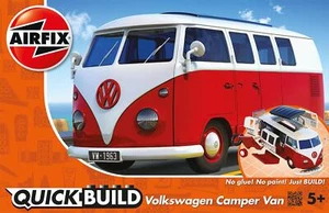 6017 Airfix 1:24 QUICKBUILD VW Camper Bully, rosso, senza colla o colore necessario - Foto 1 di 5