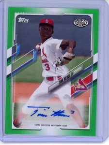 /99 Tink Hence AUTO Green Parallel 2021 Topps Pro Debut PD-31 St Louis Cardinals - Picture 1 of 2