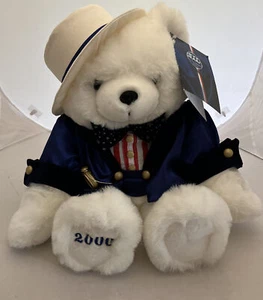 Dan Dee 2000 Americana Musical Bear 17" COA Lights Up & Plays Music Tested - Picture 1 of 9