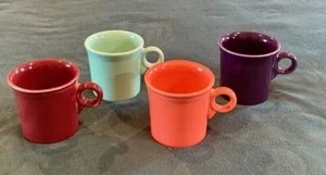 Set of 4 - Fiesta HLC Ring Handled Multicolored Mugs- 3.5" tall - Picture 1 of 4