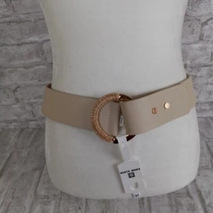 Cintura a scatto Anne Klein L/XL paglia elasticizzata avorio ufficio lavoro business - Foto 1 di 12
