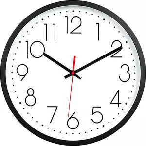 12 Inch Non-Ticking Silent Wall Clock Battery Operated Quartz Classic Decor Easy - Picture 1 of 12