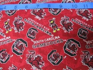 South Carolina Gamecocks Cotton Fabric 34" x 42" College Sports - Picture 1 of 3