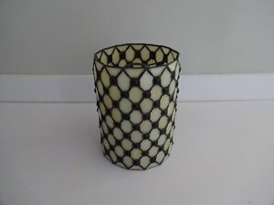 Tiffany Style Glass Light Lamp Shade- Cream/Amber Marble Effect-9" Tall