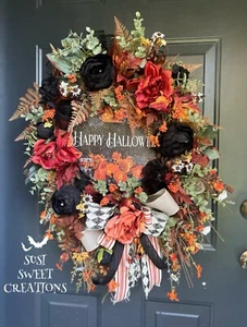 Halloween Wreath, Spooky Wreath, Halloween Decor, Wreath For Front Door - Picture 1 of 6