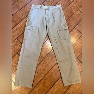Pantalones cargo Wranglers Authentics caqui para hombre 36x34 marrón tostado algodón ¡confort bonitos! - Imagen 1 de 9