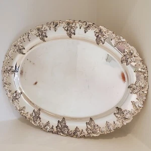 BANDEJA OVALADA SHEFFIELD PLATEADA LAWRENCE B SMITH 20 X 15 VID RARA - Imagen 1 de 12